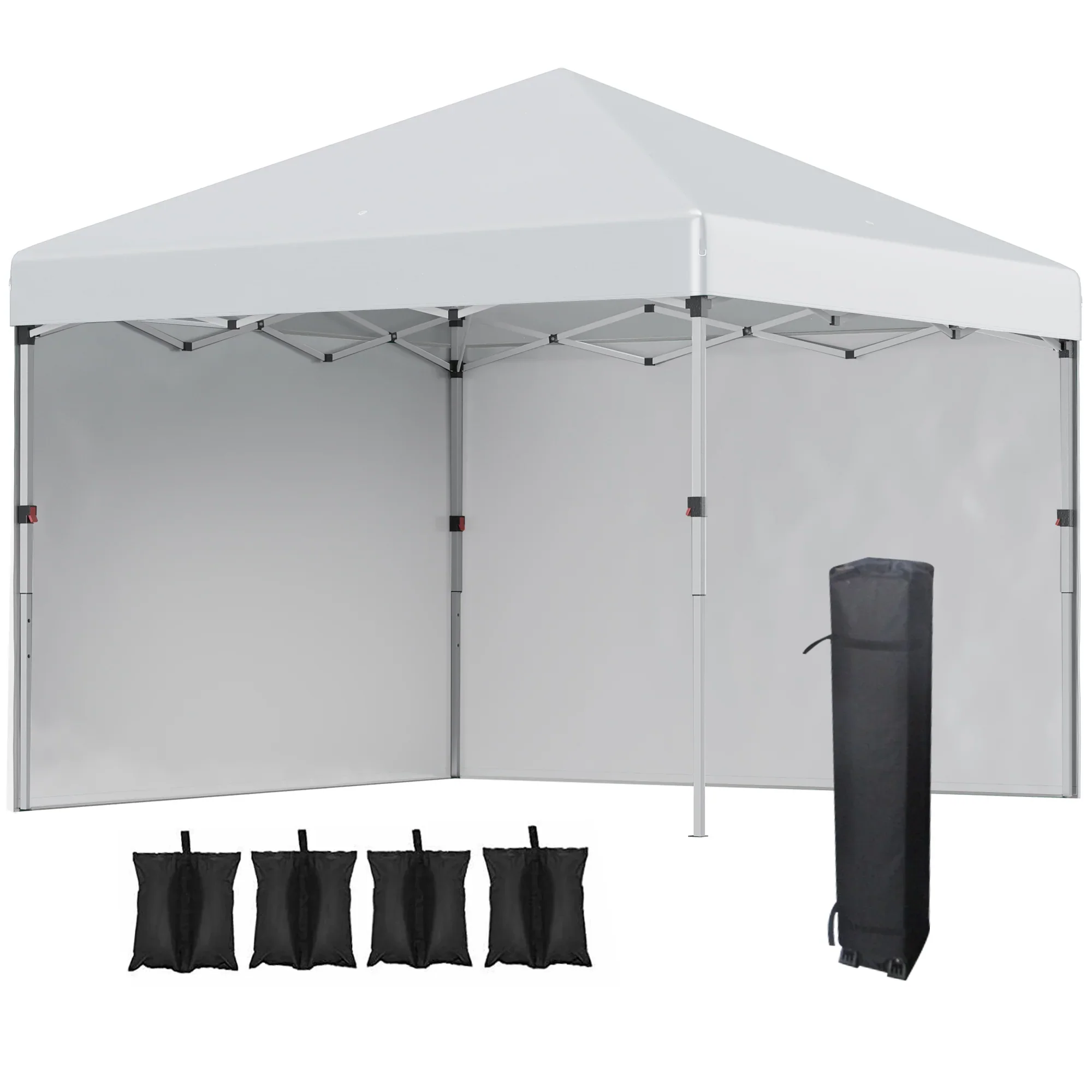 Outsunny Opvouwbare partytent in hoogte verstelbaar UV30+ met zijwanden