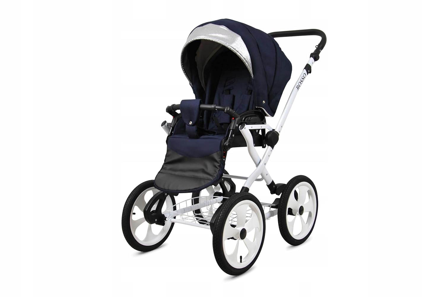 BabyLux® Bambimo Kinderwagen Set 2 in 1 - Rosso - incl. Babywanne, Buggy Sportsitz - Kinderwagenset - Kombikinderwagen mit Wickeltasche, Regenschutz, Moskitonetz, Cupholder usw.