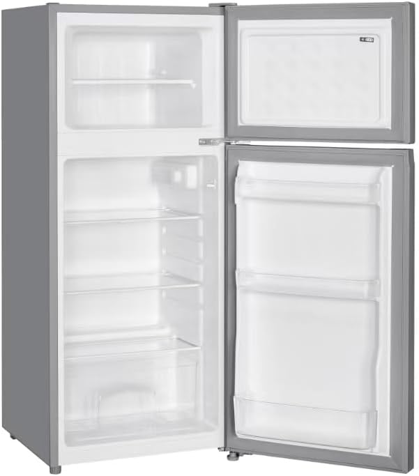 PKM GK126ELIX Kühl-Gefrier-Kombination | 117 L Nutzinhalt| Inox Design| LED-Beleuchtung | EEK E | 4* Gefrierfach | 40 dB
