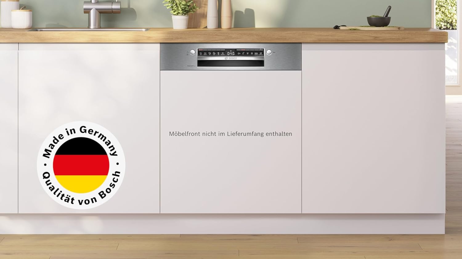 Bosch SMU4ECS28E, Serie 4, Smarter Unterbau-Geschirrspüler 60 cm, Besteckschublade, Spülmaschine Made in Germany, besonders Leise, Extra Trocknen, schneller sauberes Geschirr, Ferndiagnose, Edelstahl
