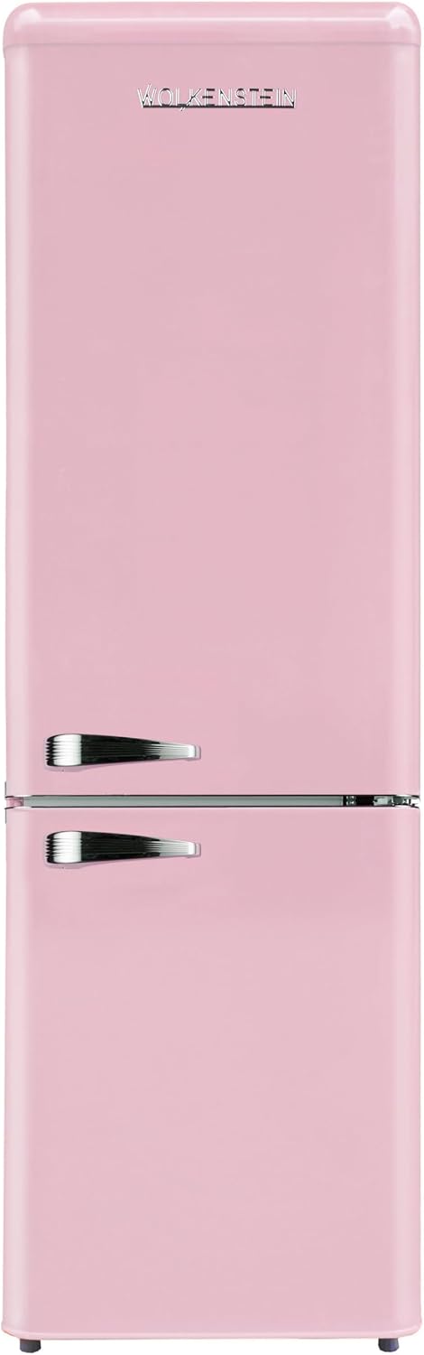 Wolkenstein KG250.4RT FR Kühl-Gefrier-Kombination Rosa 249l Retro Kühlschrank Vintage Kühlgefrierkombi Gefrierfach höhenverstellbar leise