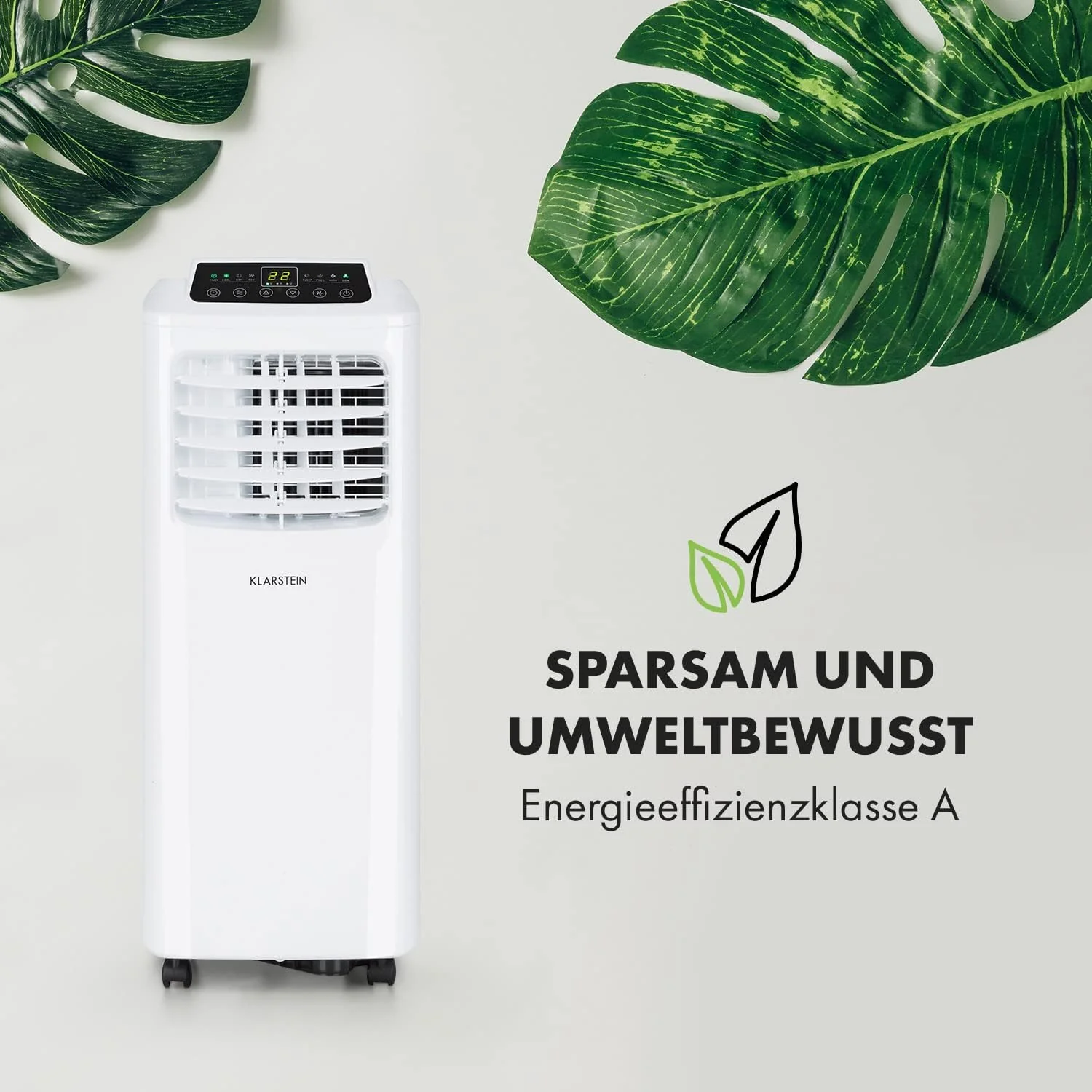 Klarstein Airconditioner, 4-in-1 Airconditioningsysteem, Luchtontvochtiger, Ventilator & Nachtmodus, Mobiele airconditioner met afvoerslang, App-bediening, Airconditioner voor ruimtes tot 44 m2, 9000 BTU, Wit