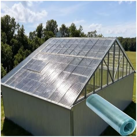Fiberglas-Dachplatten für Wärmedämmung, wetterfeste Lichtpaneele für Gewächshäuser, Gärten und Autos, leicht zu schneiden (1,2 x 9 m)