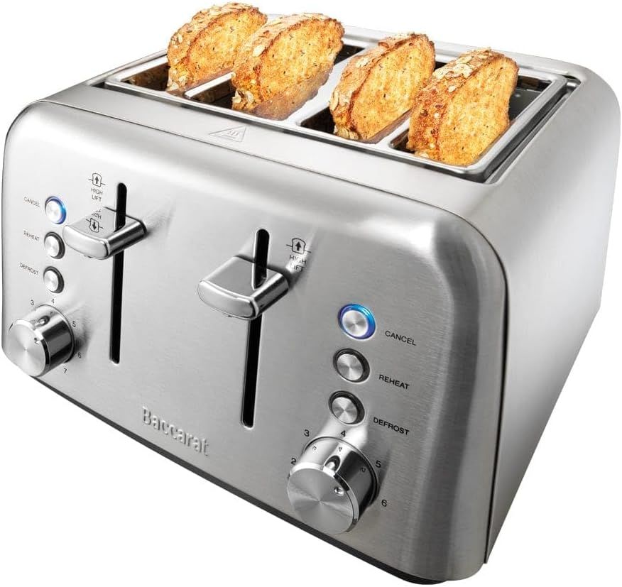 Baccarat Toasty 4-Slice Stainless Steel Toaster 28.5x29x19.3cm