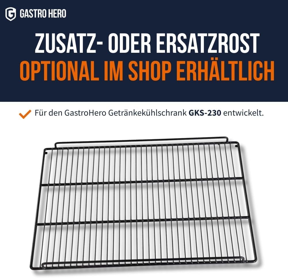 Getränkekühlschrank GKS-230 I 230 L Getränkekühlschrank mit Glastür & LED I Flaschenkühlschrank abschließbar I Bierkühlschrank 0 bis +8 °C