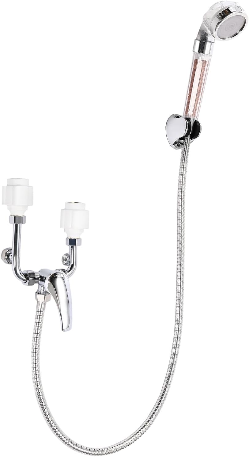 EU 50L Elektronischer Warmwasserbereiter, Durchlauferhitzer mit Temperaturanzeigefeld und Leckage-Schutz, Elektrischer Wassererhitzer bis 75℃ mit Handbrause Wasserhahn für Küchen Toiletten, 71 * 34cm