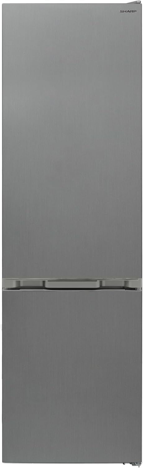 SHARP SJ-FBB05DTXLD-EU Kühl-Gefrier-Kombination freistehend 180 cm, EEK D, NanoFrost, 288 L Gesamtvolumen, Feuchtigkeits-Gemüsefach, Edelstahl Optik