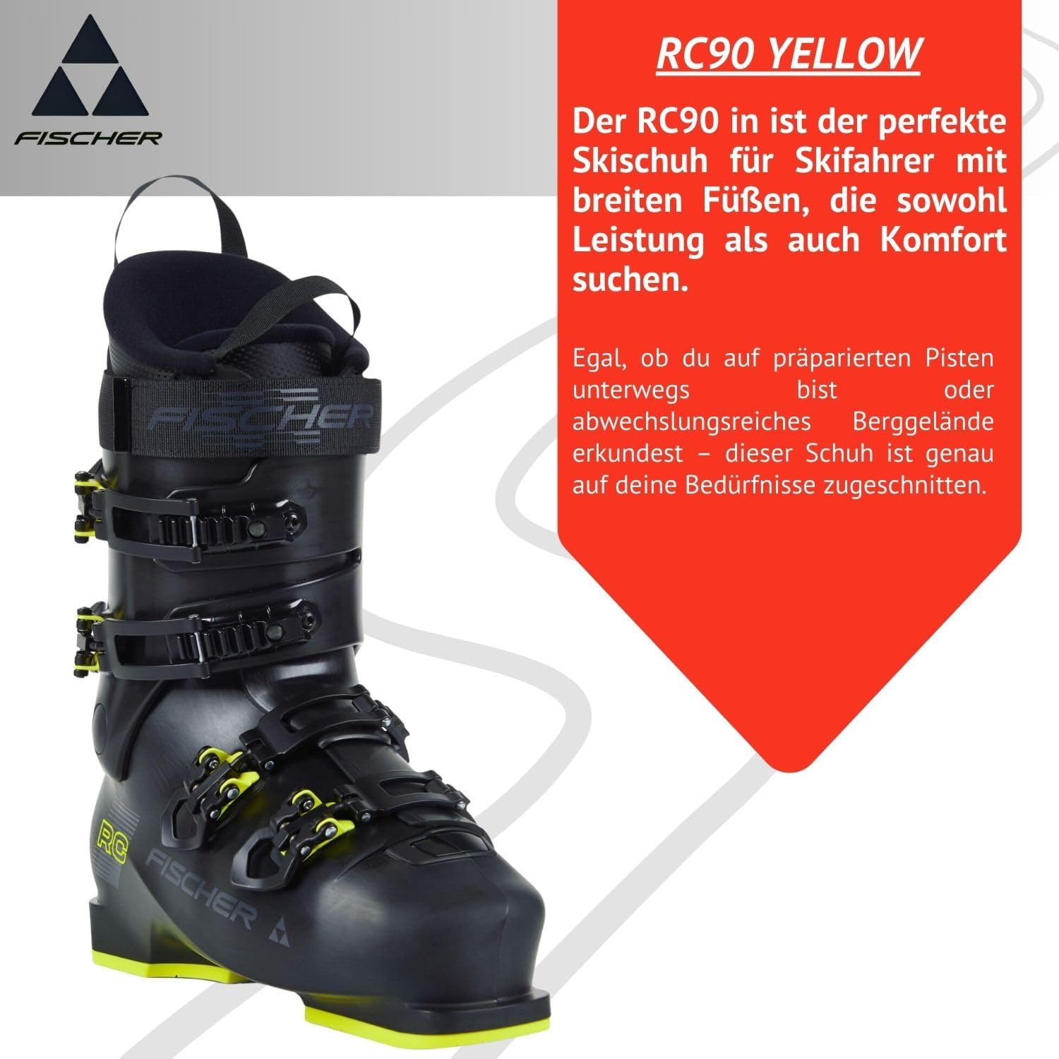 Skischuhe Skistiefel Alpinskischuhe Alpin-Skistiefel Alpinstiefel - Fischer RC One 9.0 - Flex 90 - Einsteiger bis Gute Skifahrer