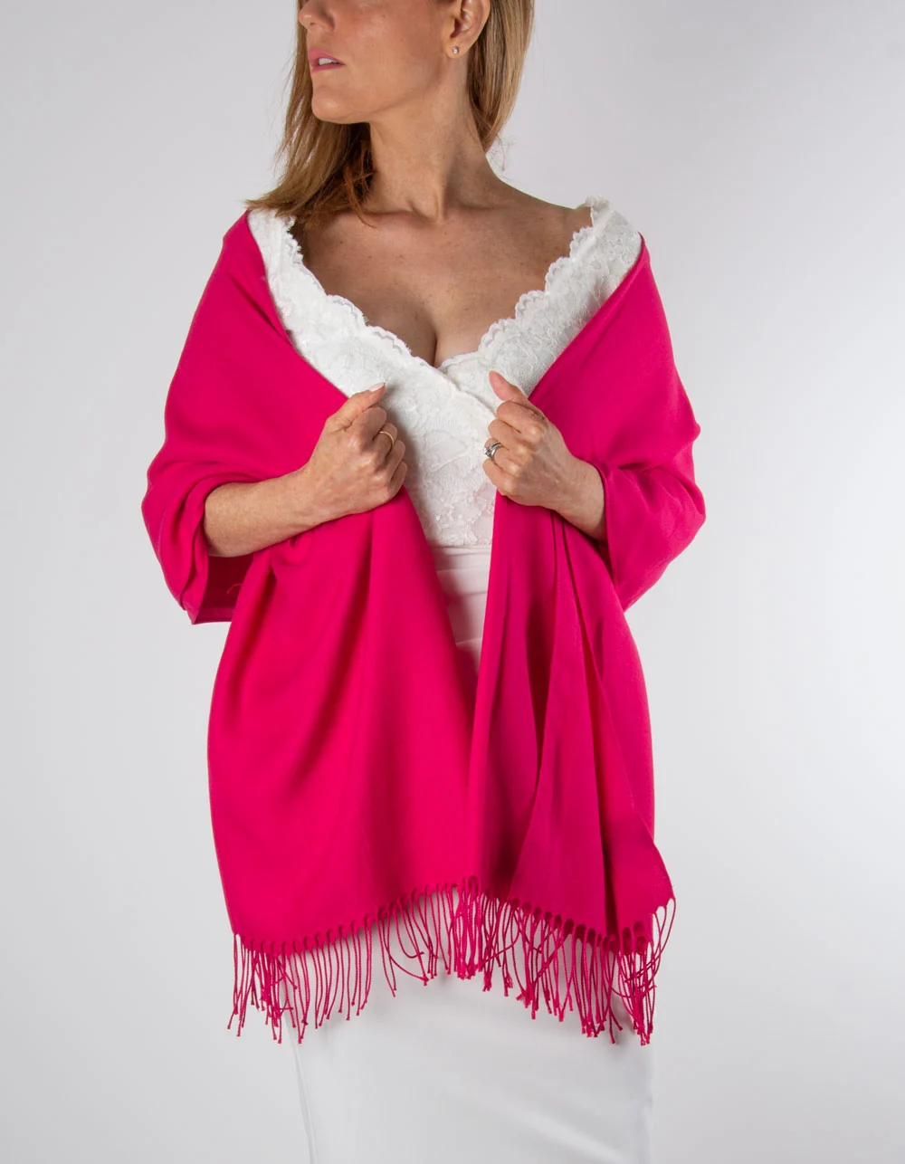 Wedding Pashmina - Cherry Red
