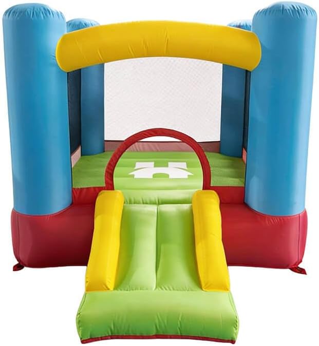 Home Deluxe - Aufblasbare Hüpfburg FABI - 185 x 255 x 160 cm - inkl. Gebläse und Zubehör, UV-Beständig I Spielburg Springburg Hüpfschloss