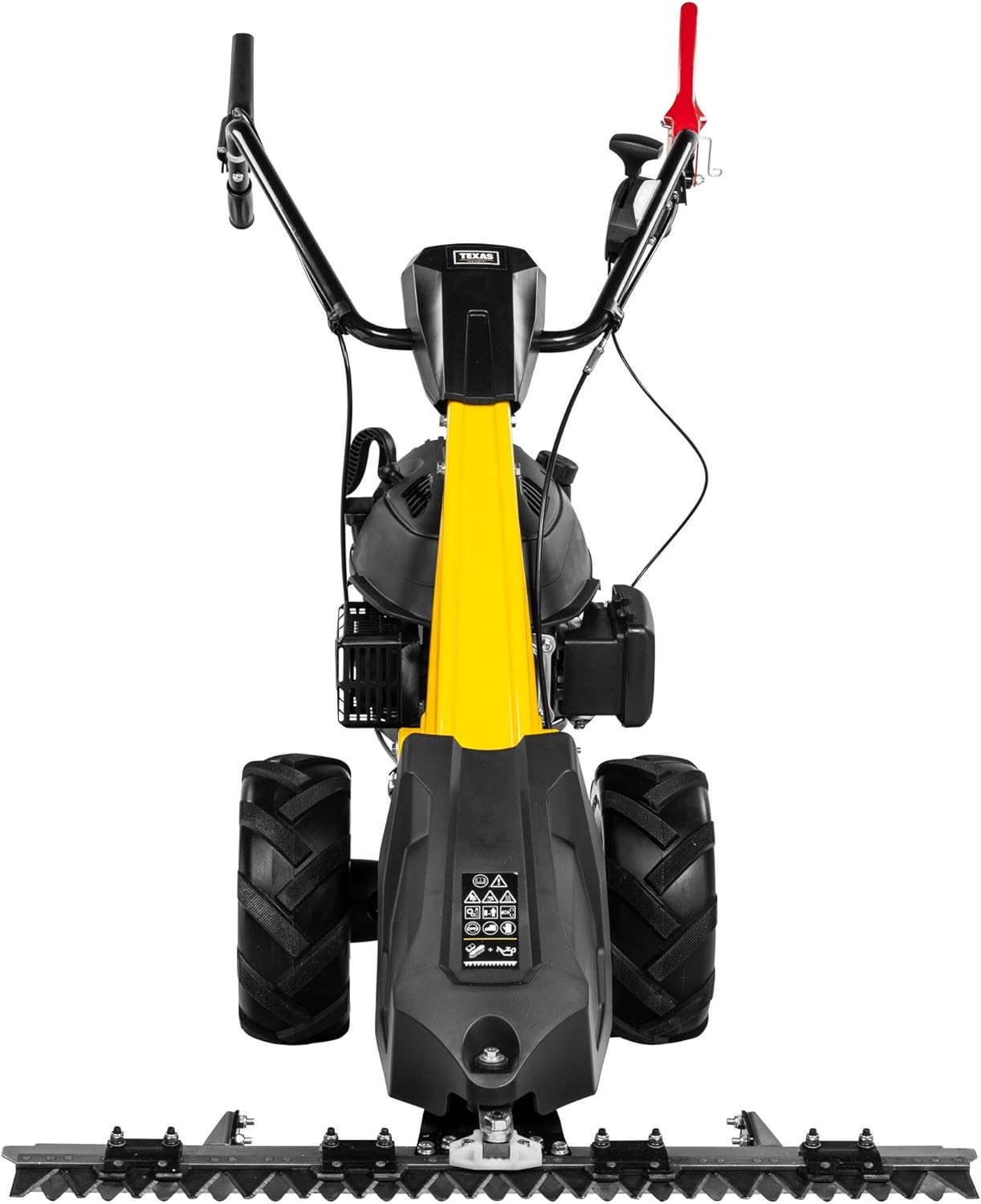 TEXAS Profi Benzin Balkenmäher CB8750 196ccm Wiesenmäher Hochgrasmäher Rasenmäher mit Antrieb Radantrieb | 5,7PS | 4200Watt | Schnittbreite 870mm | 4-Takt-Motor | für gewerbliche Nutzung geeignet