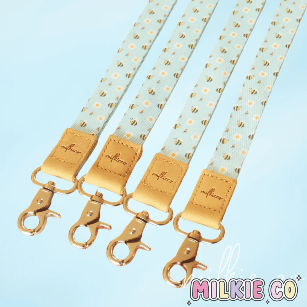 Blue Bee Fabric Lanyard