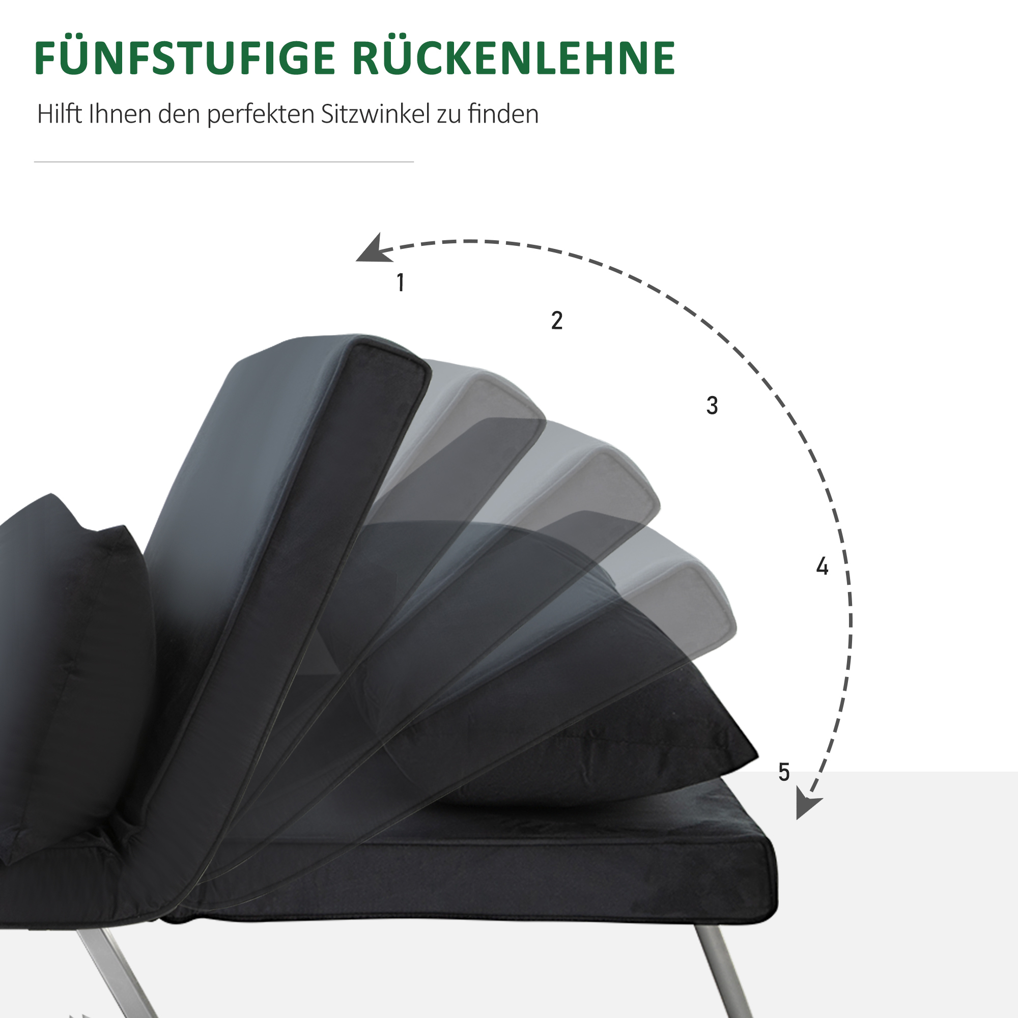 3-in-1 slaapbank, logeerbed, fauteuil inclusief kussens, zwart