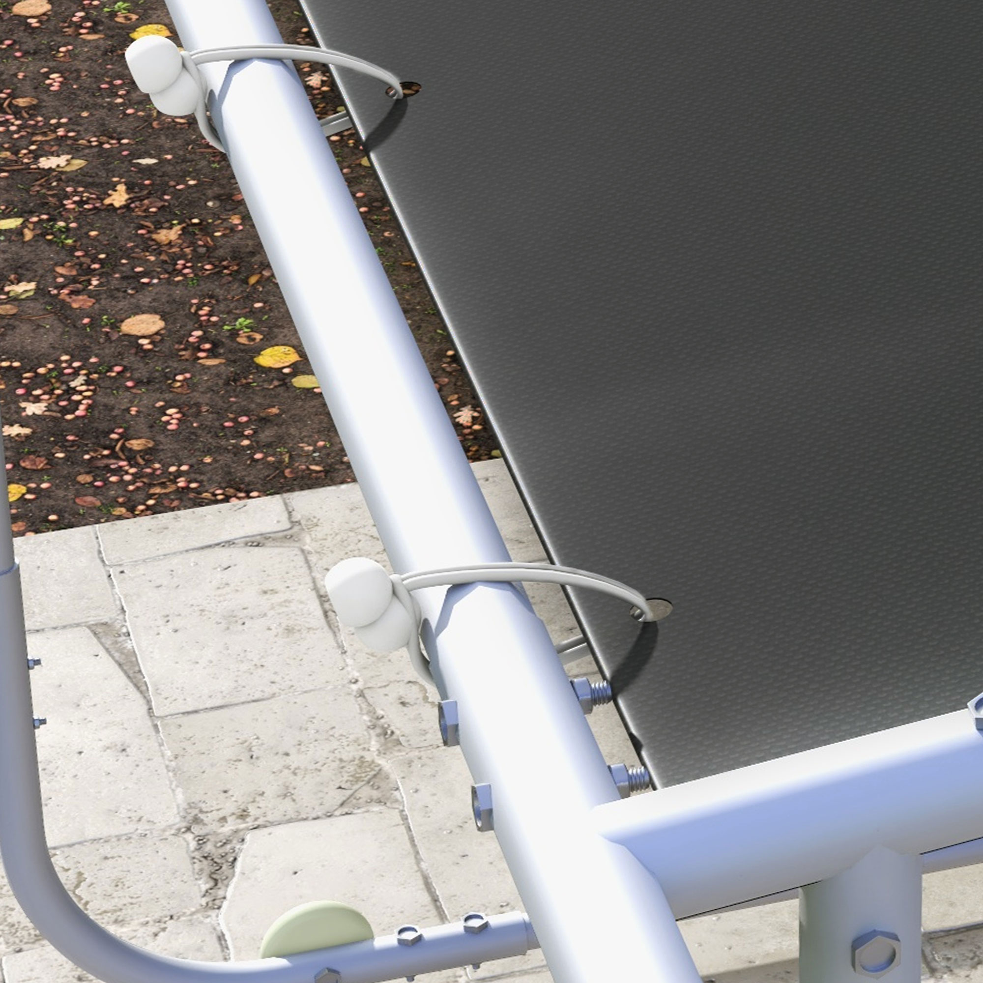 Outsunny Mobiele Paviljoen met Wielen, Inclusief Zandzakken, Metalen Frame, 3x3m, Grijs