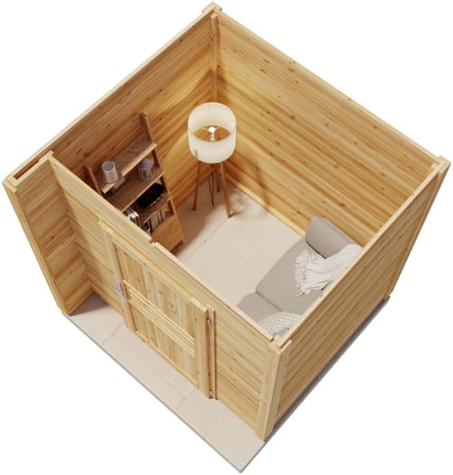 Alpholz Gartenhaus Bratek aus Massiv-Holz, Gerätehaus mit 19 mm Wandstärke, Garten Holzhaus inklusive Montagematerial, Geräteschuppen Größe: 202 x 168 cm, Flachdach
