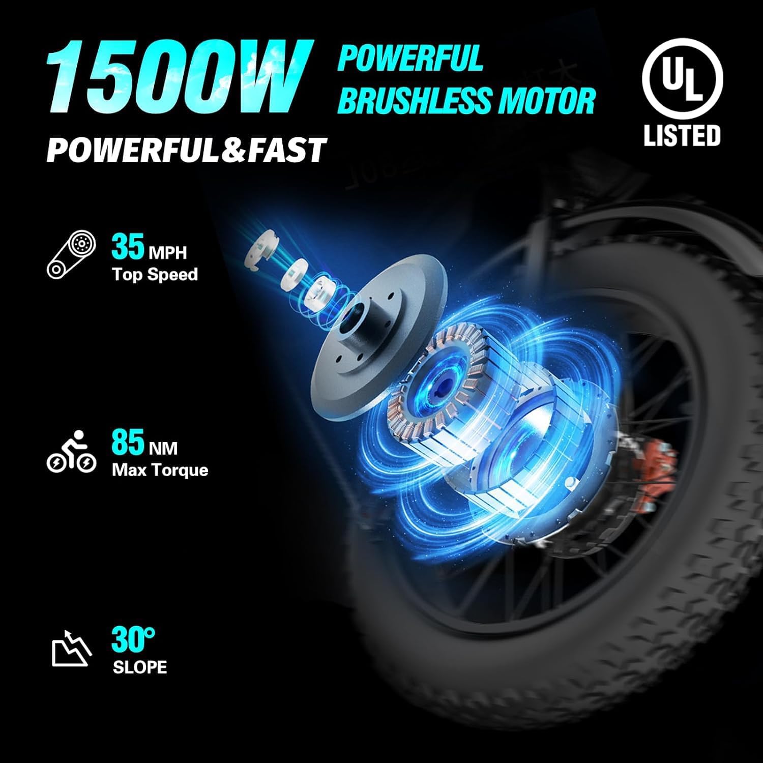 Electric Bike Q20, 2000W, 37Mph, 20