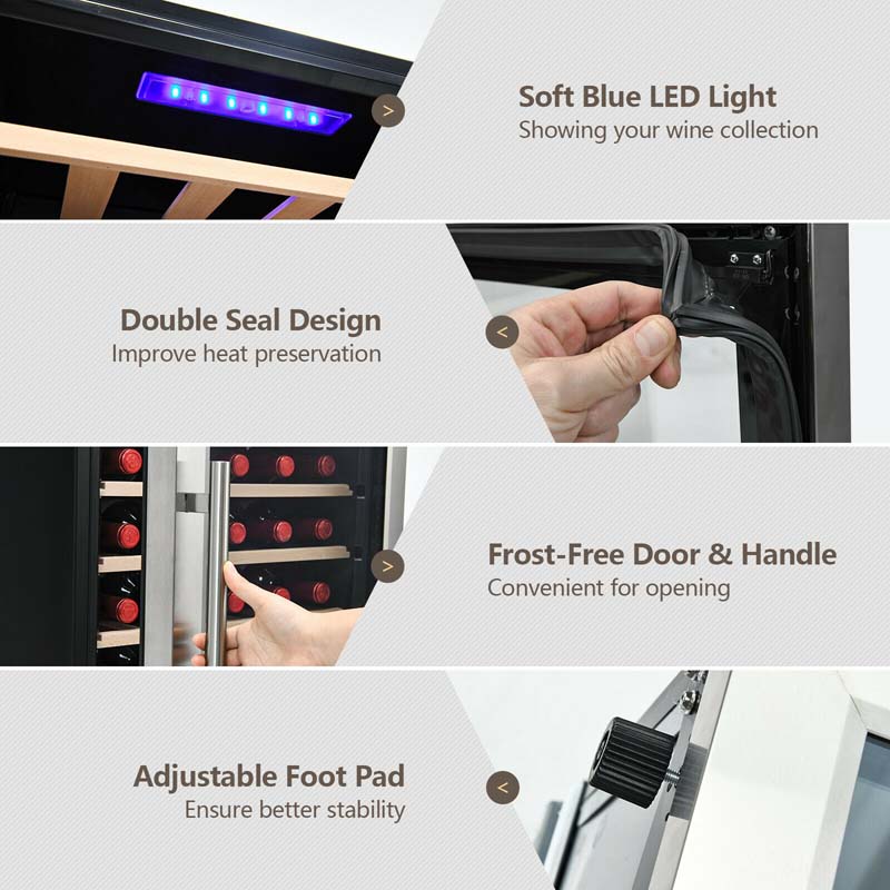 Eletriclife 43 Bottle Wine Cooler Refrigerator with 8 Shelves