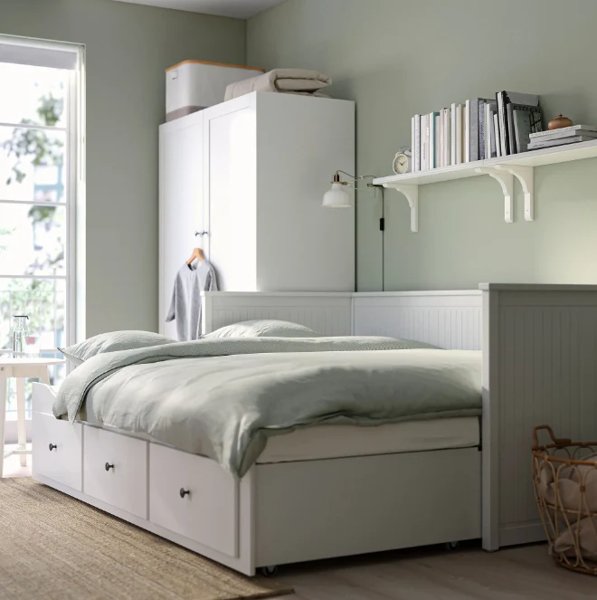 2025 IKEA HEMNES dagbed met 3 opberglades ?C Wit, 80 x 200 cm, ruimtebesparend en veelzijdig