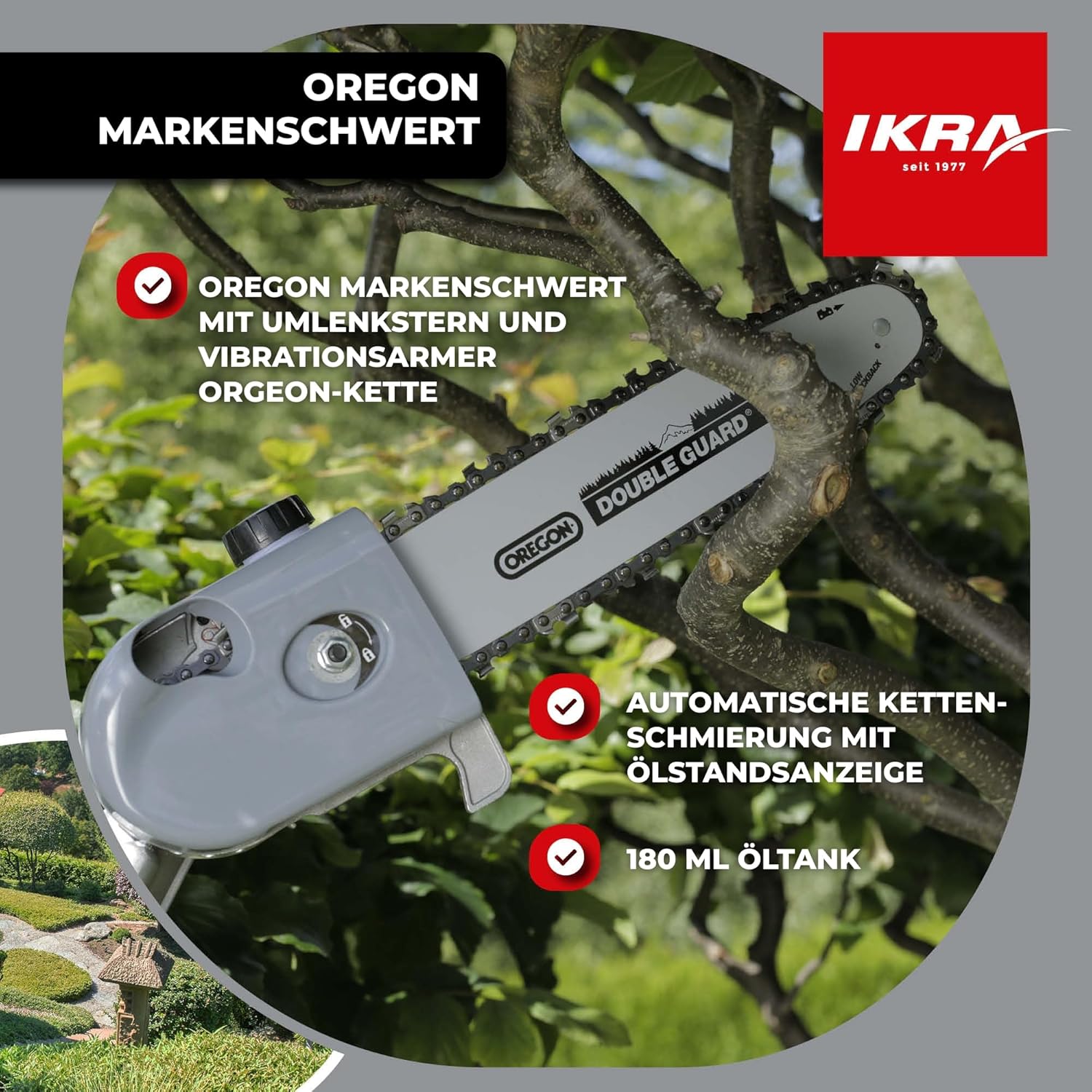 IKRA Multitool IBKH 33-1 Benzin 4in1 Garten Multifunktionswerkzeug inkl. Schutzbrille