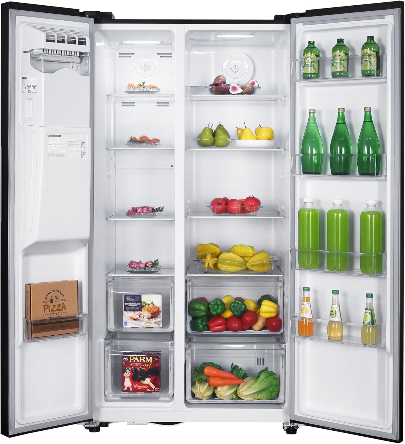 GEDTECH Réfrigérateur Américain GSBSA513DX Side by Side 513L - Distributeur d'eau et machine à glaçons automatique
