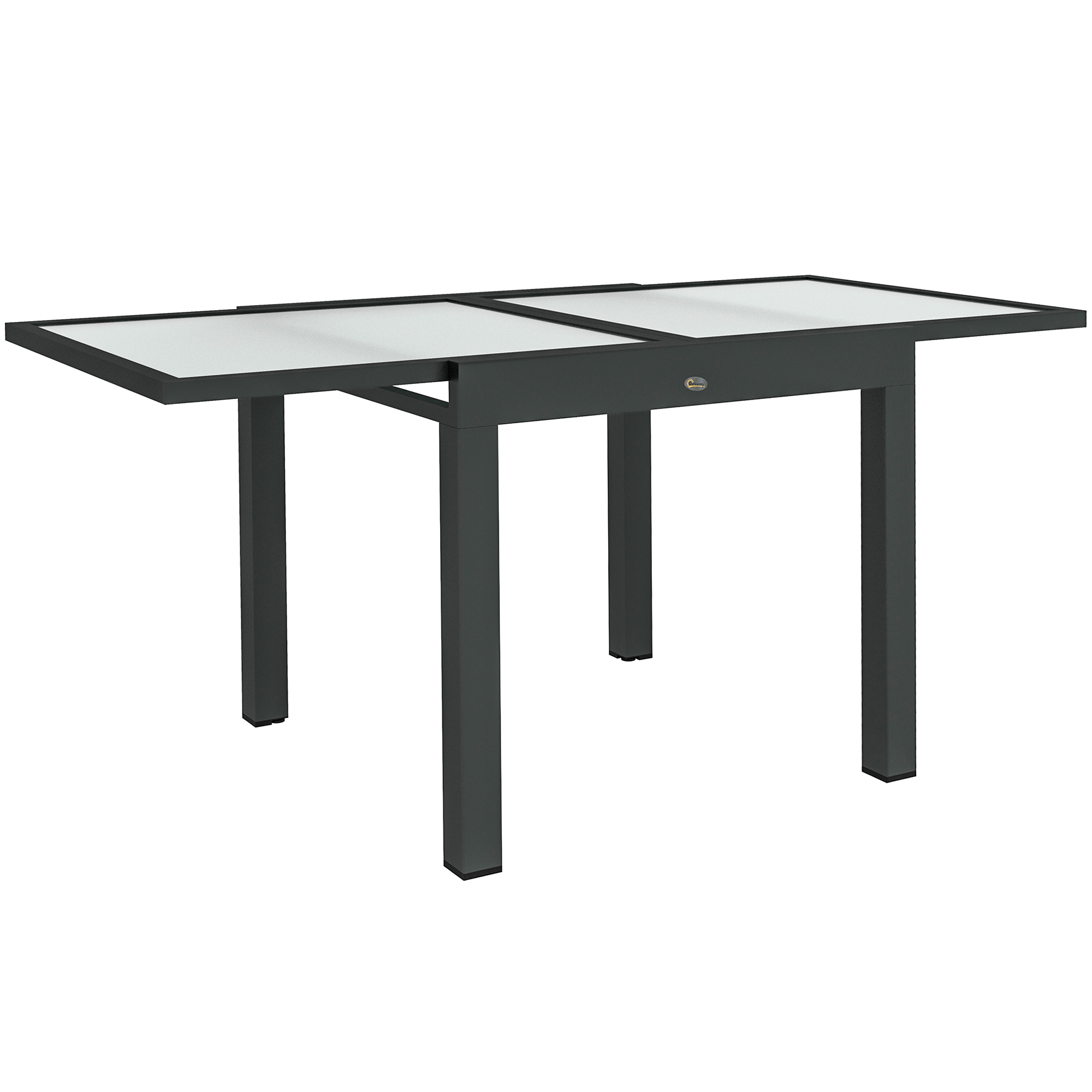 Uitschuifbare Tuintafel voor Buiten, Weerbestendige Uitbreidbare Buffettafel, 160 cm �� 80 cm �� 75 cm, Zwart