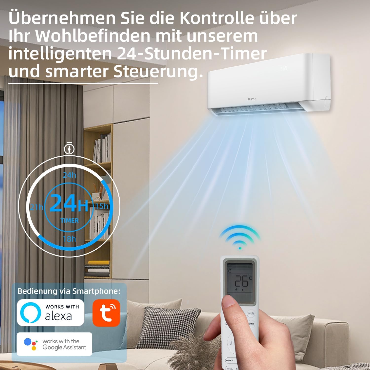 BE COOL Premium Split-Klimagerät T-PRO Series 12.000 BTU – Smarte Klimatisierung für Ihr Zuhause!