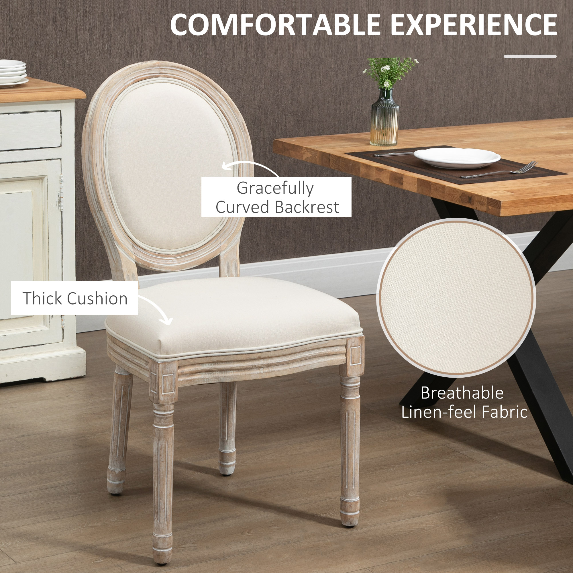 set van 2 eetkamerstoelen 49 cm x 56 cm x 96 cm