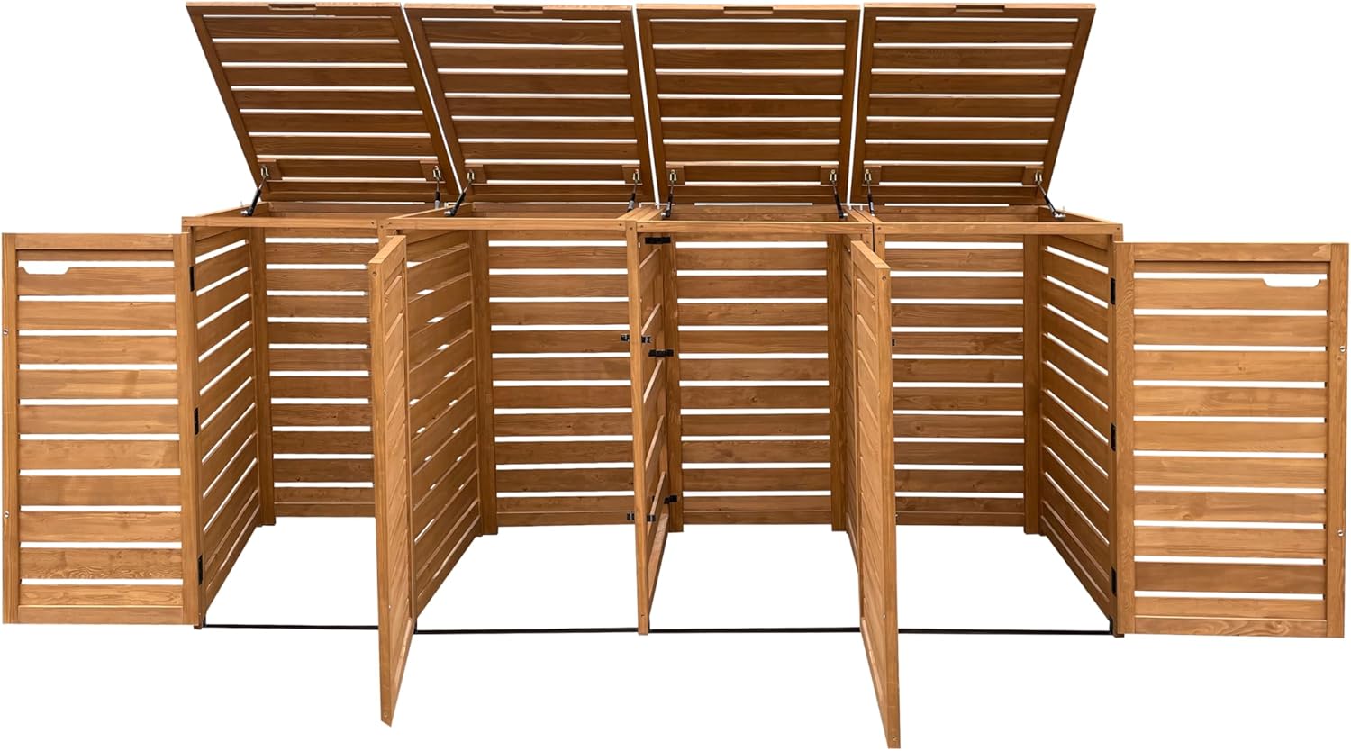 AXI Lex Mülltonnenbox Holz Braun | Mülltonnenverkleidung mit Deckel für 4 Tonnen - 240-960L | Müllbox/Aufbewahrungsbox für Mülltonnen
