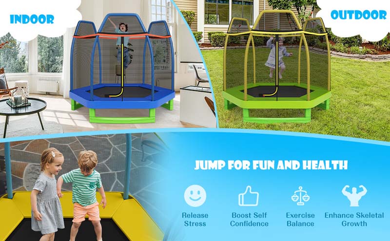 Eletriclife 7 Feet Kids Recreational Bounce Jumper Trampoline