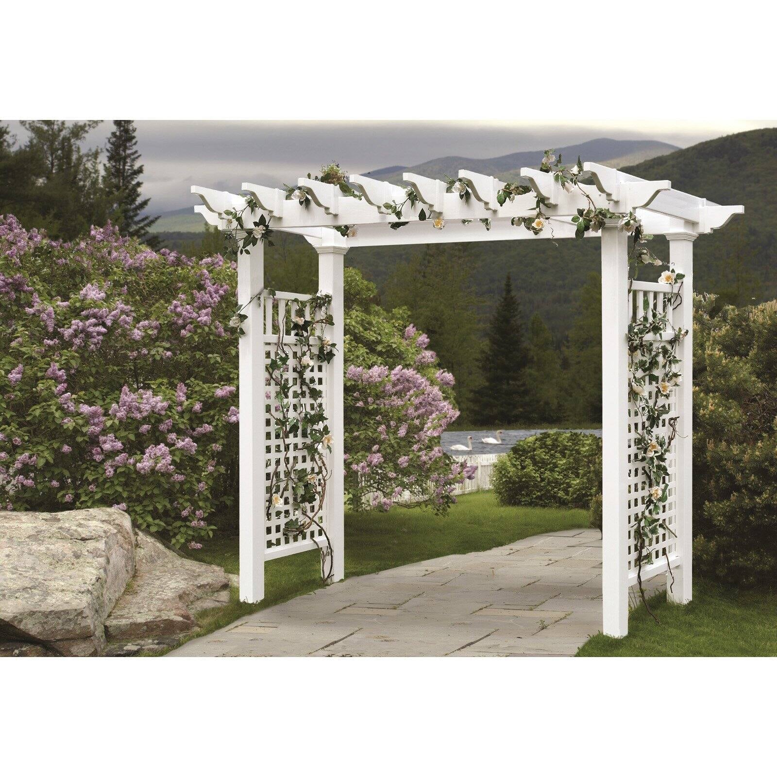 Vita 88′′ x 32′′ x 86.5′′ Fairfield Grande Vinyl Arbor, White, VA84231
