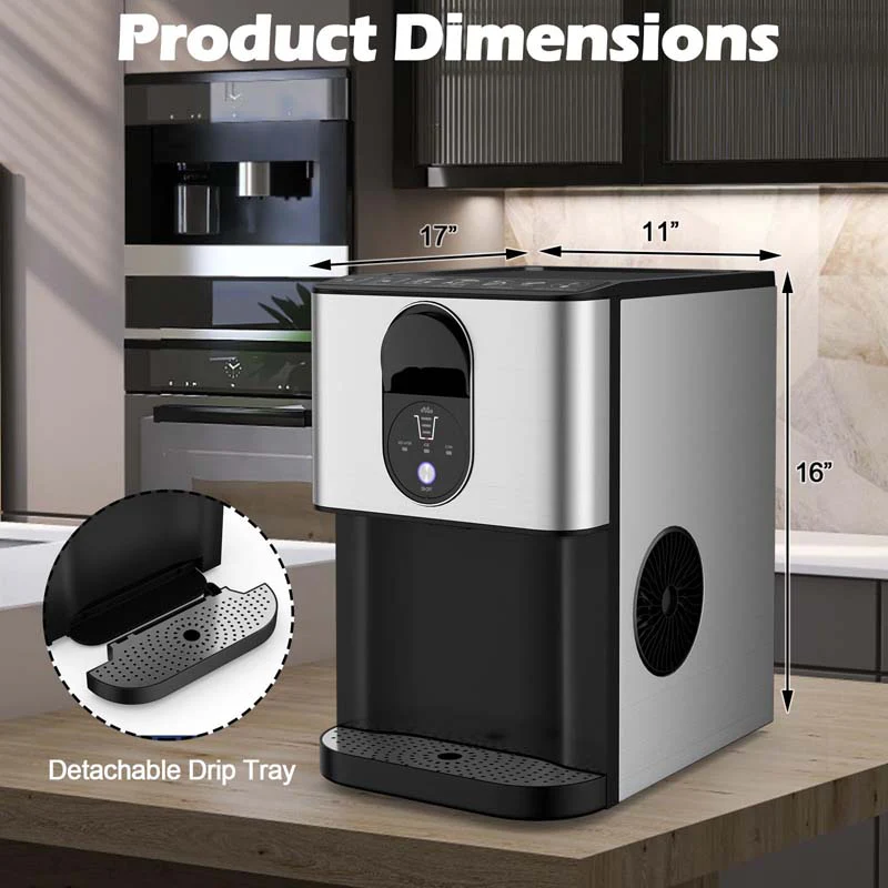 Eletriclife Self Dispensing Nugget Ice Maker Countertop with Soft Chewable Pellet Ice Cubes