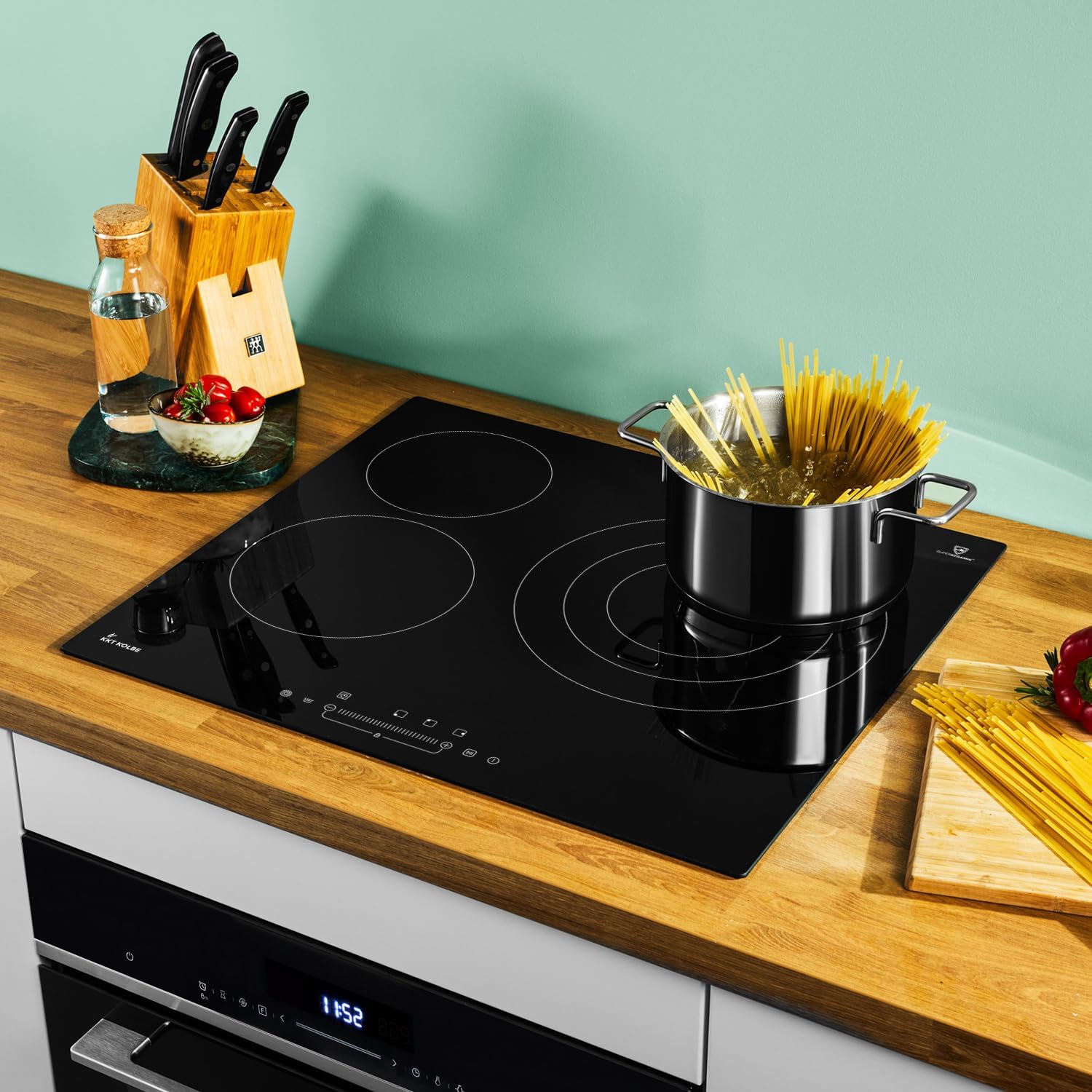 Autarkes Herdset: 60cm Einbaubackofen EB8017ED | 59cm Induktionskochfeld IH85901FZ | Katalyse | Pizzafunktion | Grill | Umluft | Heißluft | Automatik-Timer | SET8017IH592FZ