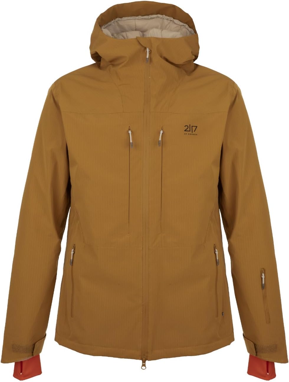 2117 of Sweden Nausta Herren Skijacke mit Kapuze gold Wasserabweisende Herren-Skijacke mit Isolierung. Perfekt für Skifahren, bietet Stil, Komfort und Schutz.