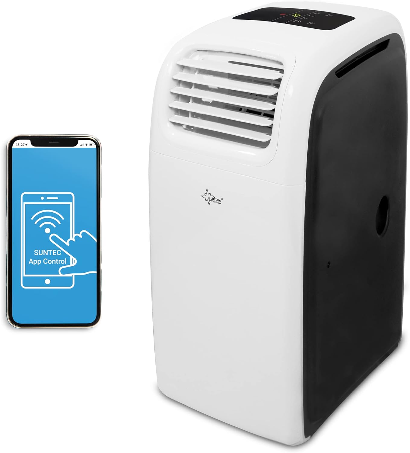 SUNTEC Mobiles Klimagerät Transform 14.000 Eco R290 APP – Klimaanlage mobil und leise mit Smart App Steuerung – Entfeuchter für Räume bis 70 qm – Mobile Kühlung & Heizung für zuhause – 14.000 BTU