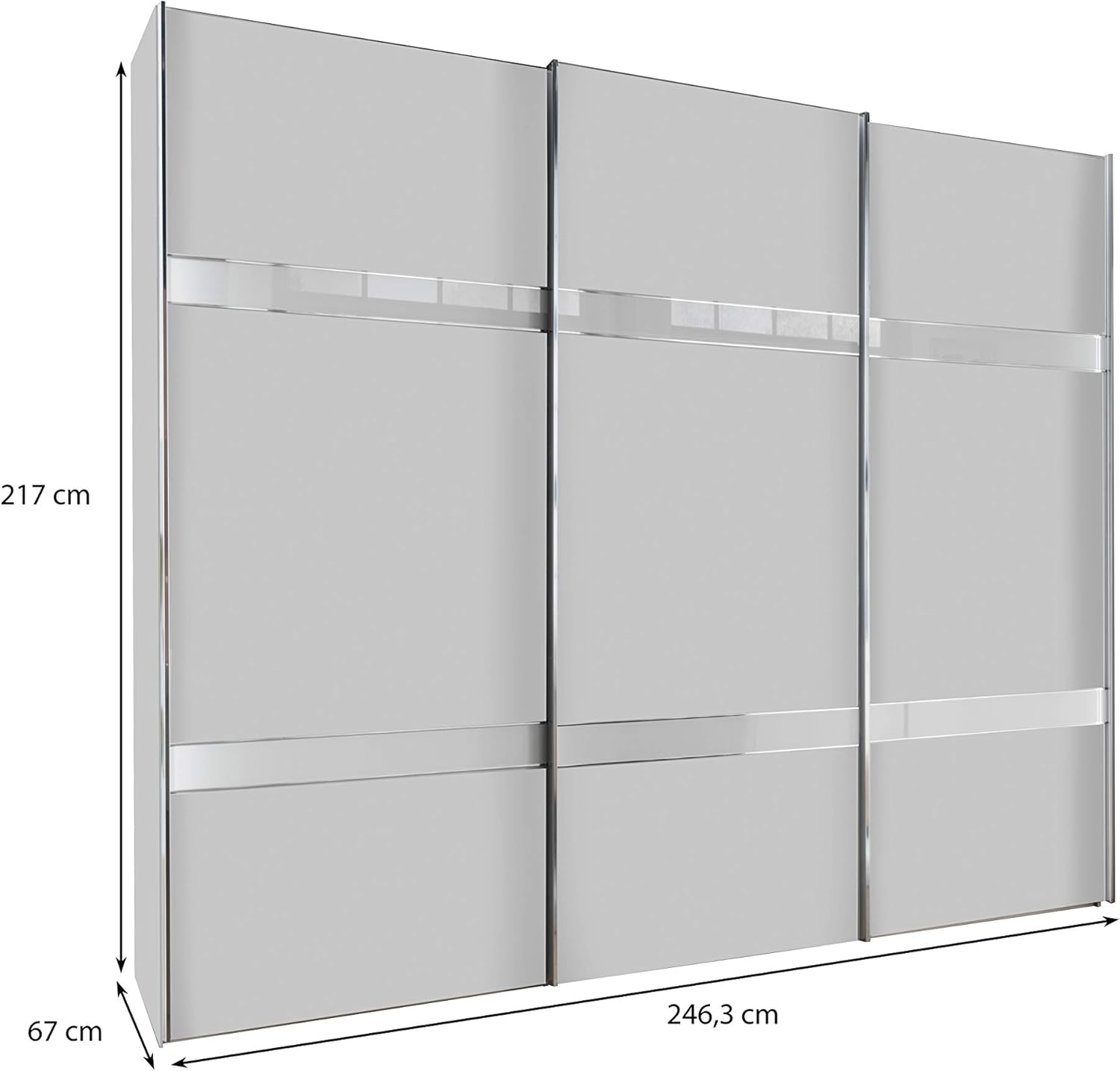 WIEMANN Rialto Kleiderschrank, Schwebetürenschrank, Schlafzimmerschrank, mit Schiebetüren, Breite 250 cm, in weiß, Holz, B/H/T 250 x 217 x 67 cm