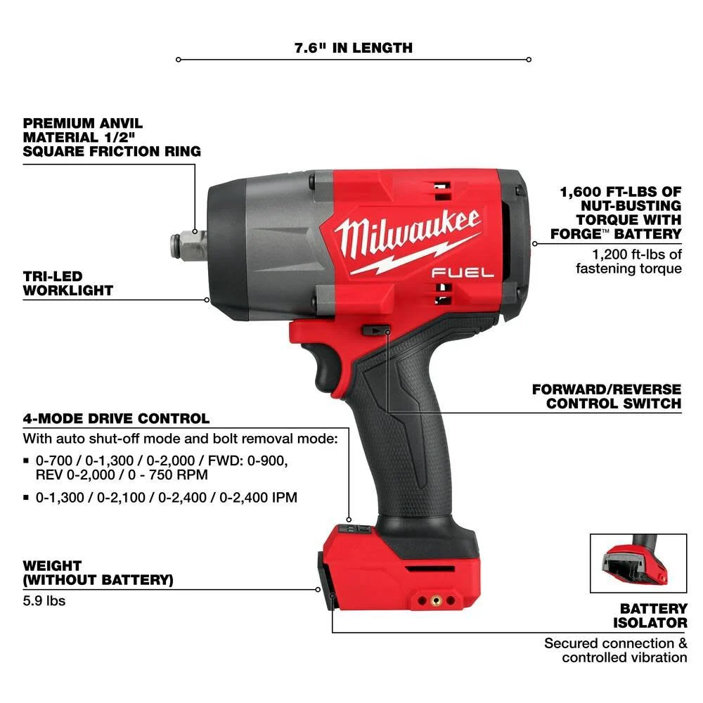 2025 Milwaukee 2967-20 M18 FUEL 1/2