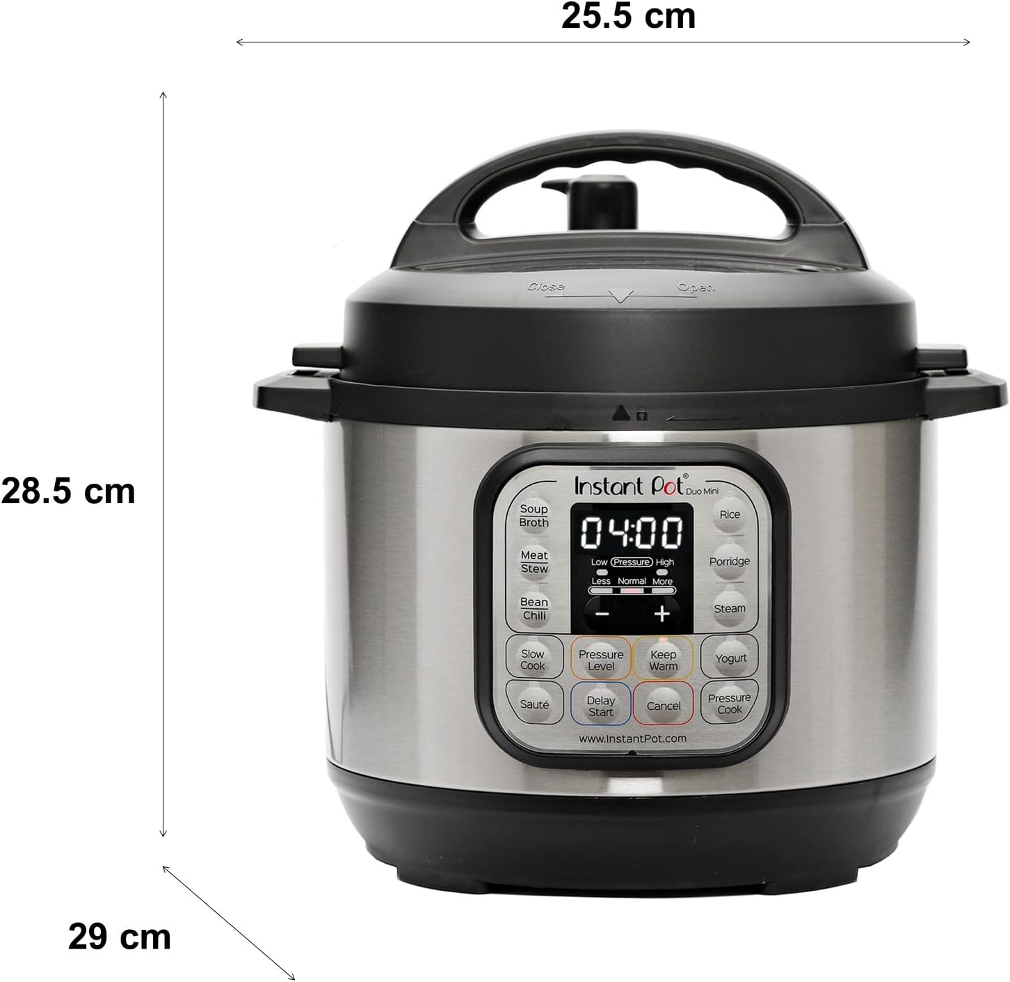 Instant Pot Pro 10-in-1-Elektro-Multikocher 1200 W, 5,7 L – Schnellkochtopf, Schongarer, Reiskocher, Dampfgarer, Sautierpfanne, Sterilisator, Joghurtbereiter, Sous Vide Gert – Schwarzer Edelstahl