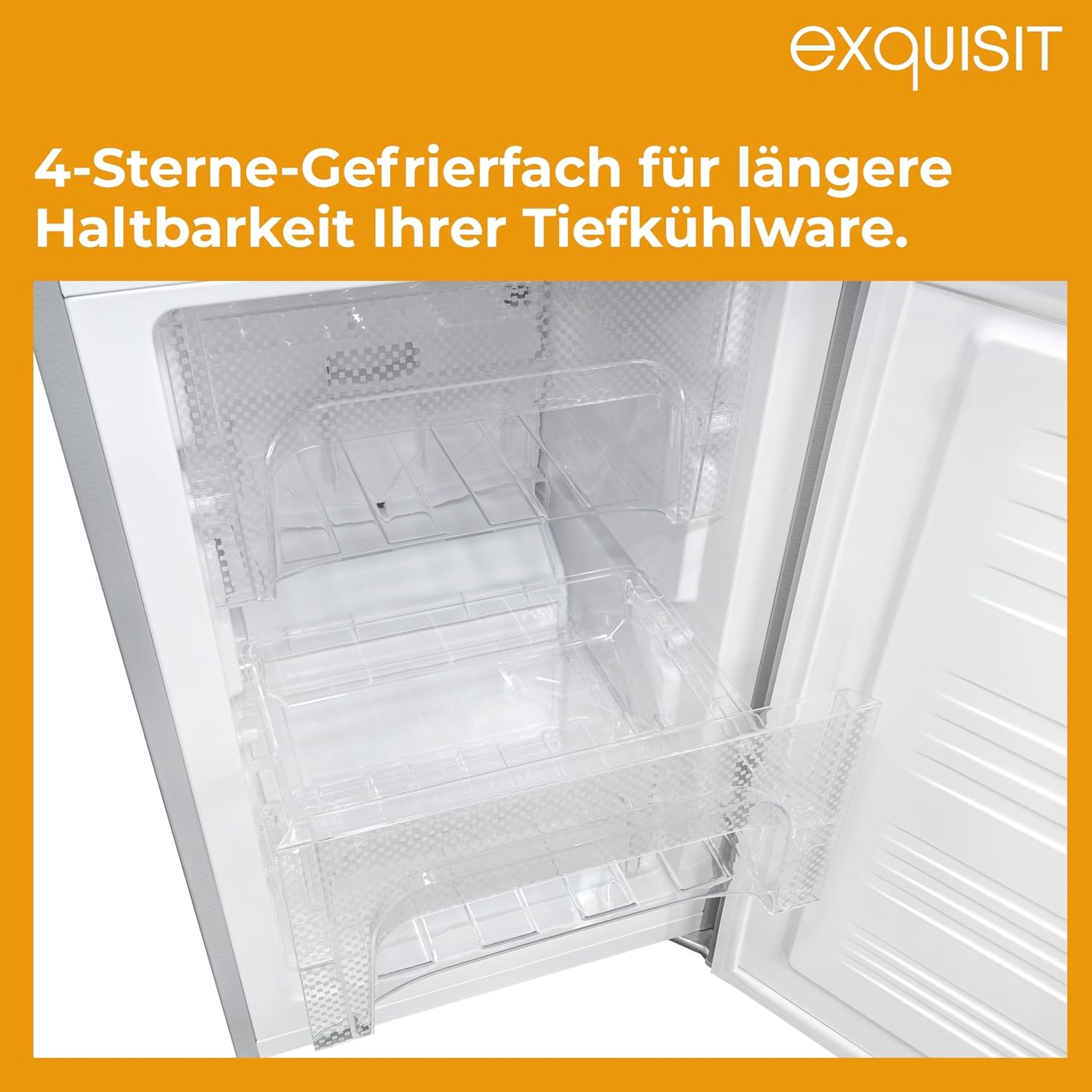 Exquisit Kühl-Gefrierkombination No Frost | 193 l, No Frost Kühlschrank, Energieklasse E, 41 dB, LED, 160 x 51 x 61 cm | KGC5195-65-NF-330E silber