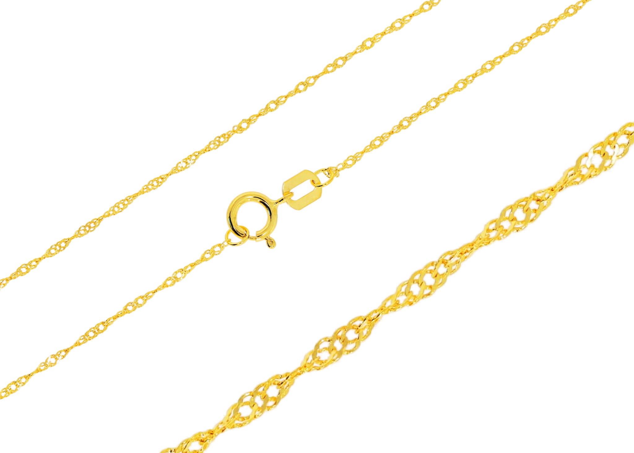 Złoty łańcuszek pełny singapur Próba 585