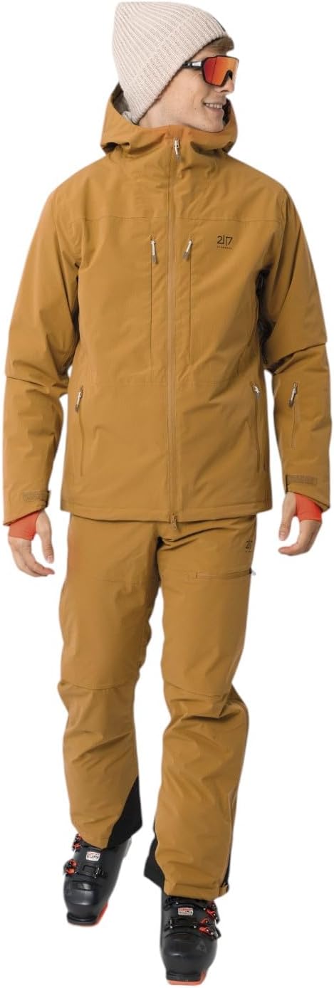 2117 of Sweden Nausta Herren Skijacke mit Kapuze gold Wasserabweisende Herren-Skijacke mit Isolierung. Perfekt für Skifahren, bietet Stil, Komfort und Schutz.