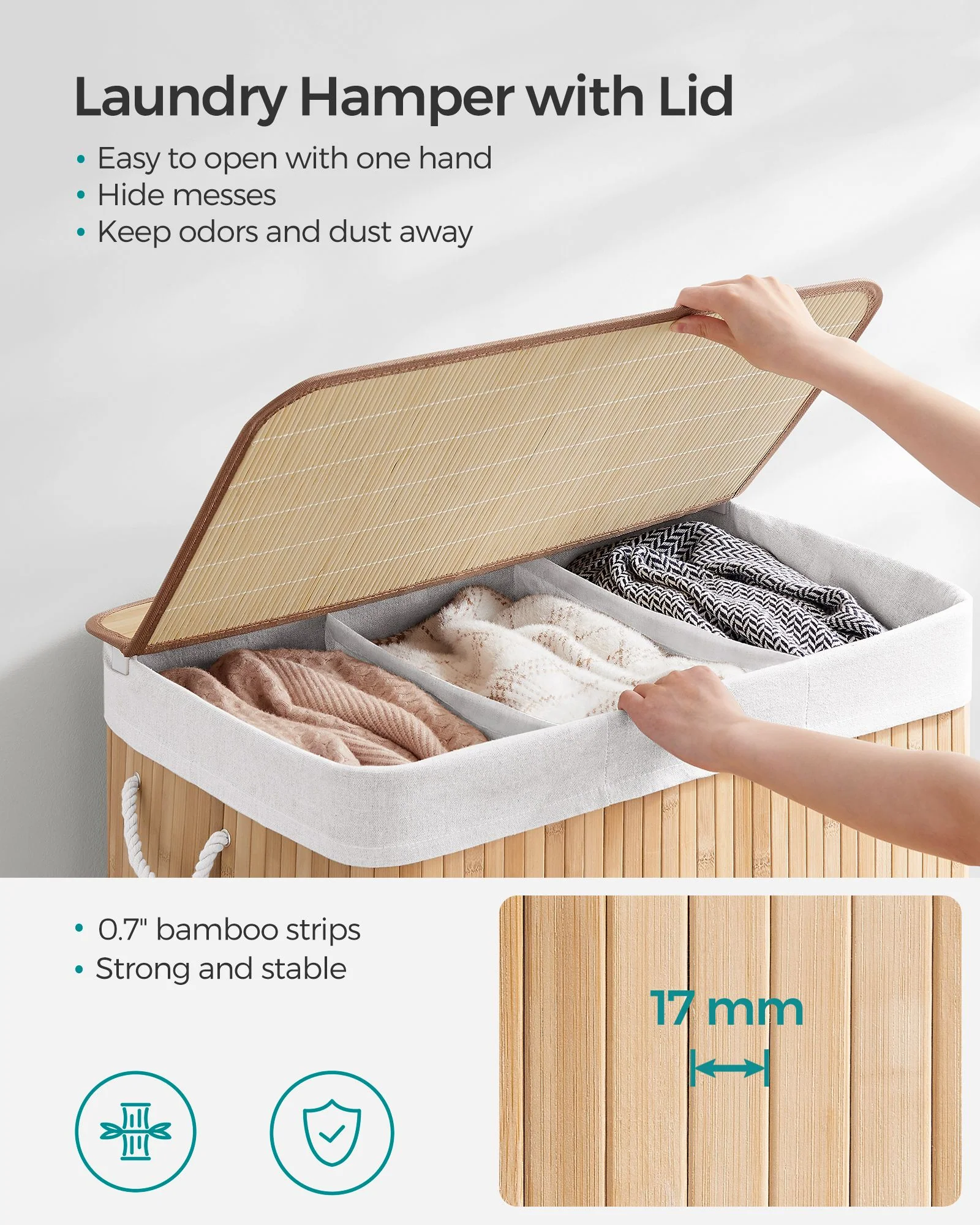 3-delige wasmand met deksel