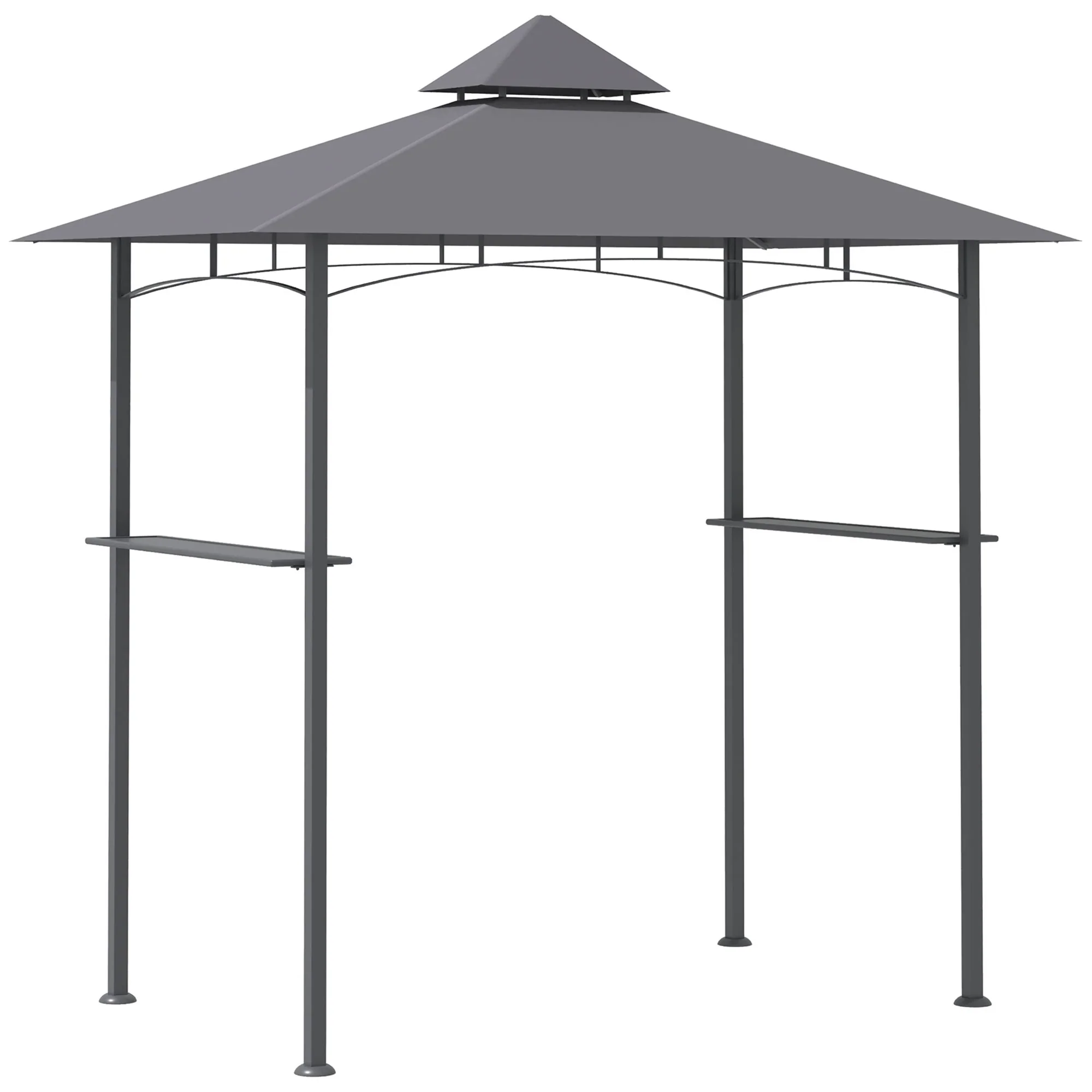 Outsunny Grillpaviljoen 245x148 cm met dubbel dak grijs