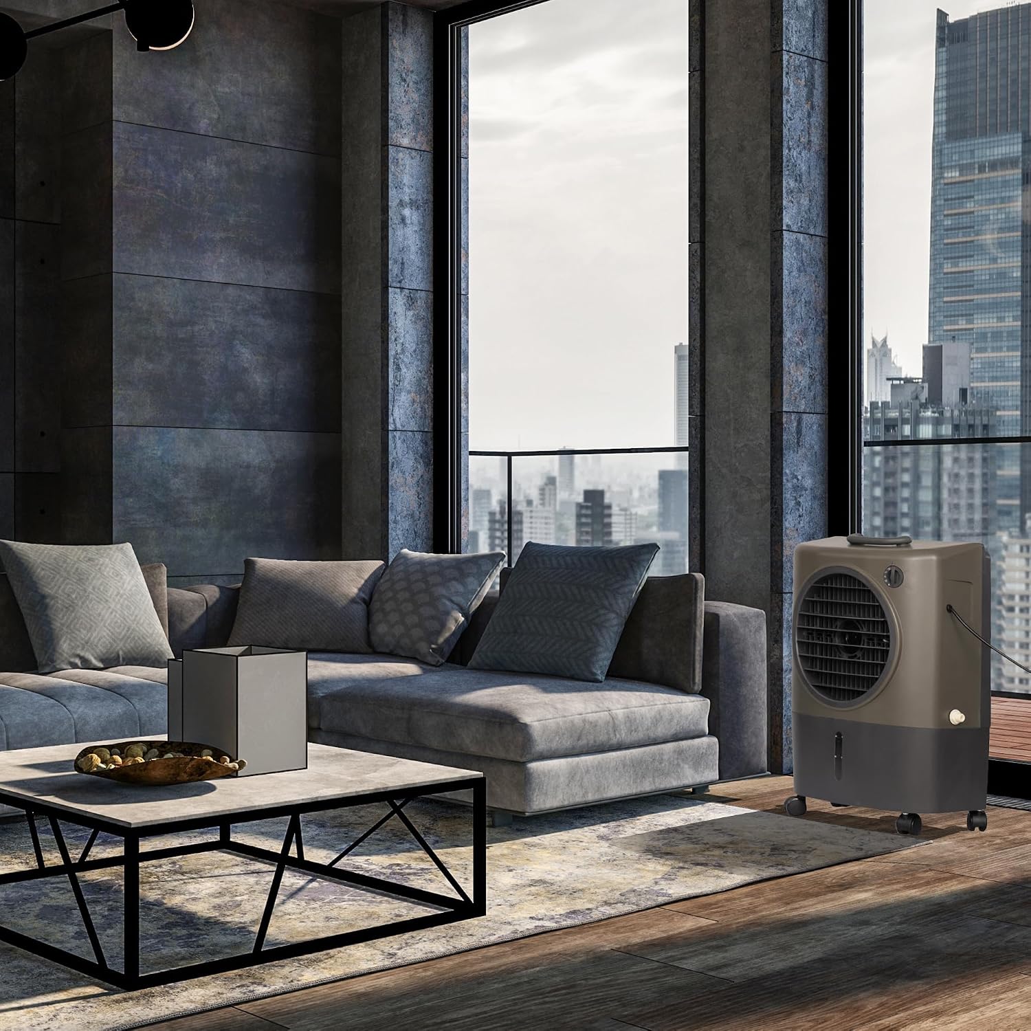 Hessaire MC18V Tragbarer Verdunstungskühler, grün, 1300 CFM, kühlt 500 m²