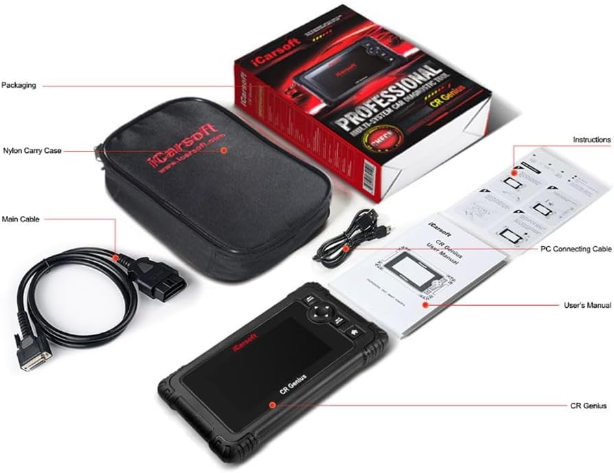 2025 iCarsoft CR MAX 5'' Multi-Merk Voertuig Multi-Systemen / Sneltest / Actuatietest / Touchscreen Auto Diagnostische Scan Tool