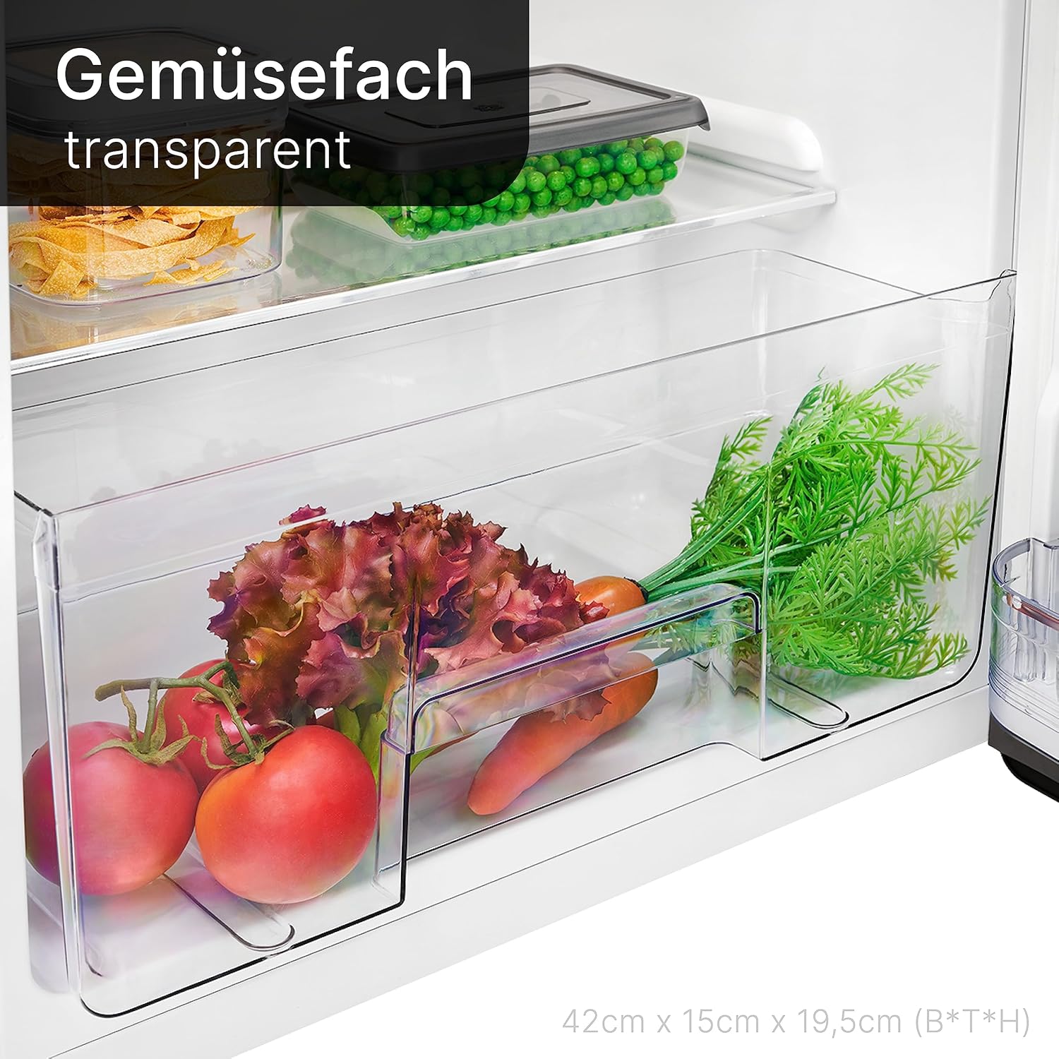 Bomann® Retro Kühlschrank mit Gefrierfach | Energieklasse E | 147cm | 4 Sterne Gefrierfach | Kühl Gefrierkombination leise | 3 Ablagen | 208L Kühlgefrierkombi | DTR 353.1 schwarz