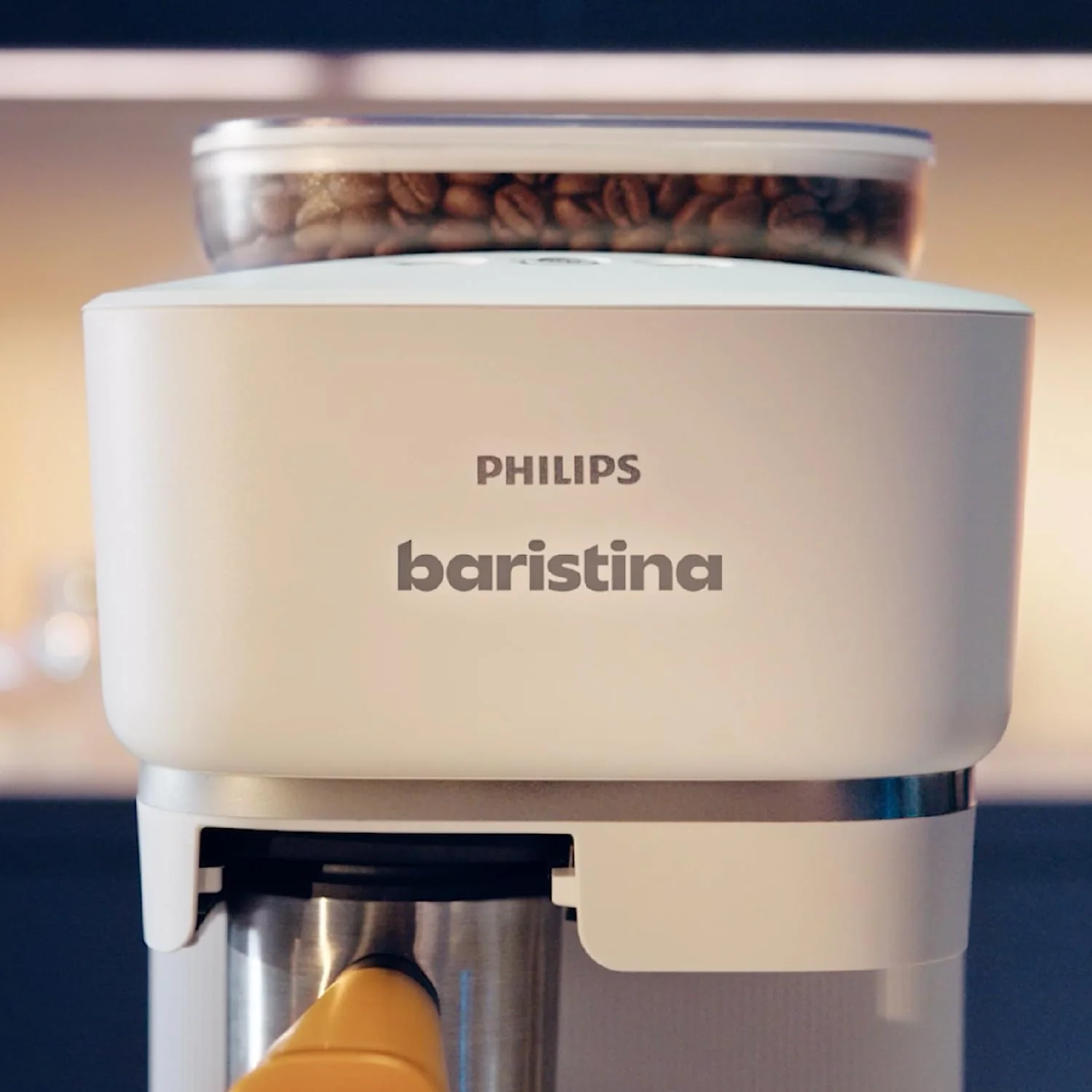 Philips Baristina Espressomaschine - Real Espresso- made simple. Kompakte Kaffeemaschine- Naturwei? mit wei?em Siebtr?ger- 16-bar-Pumpendruck- automatisches Mahlwerk- Cafe Crema (BAR300/00)