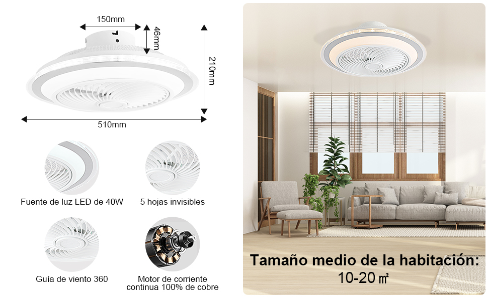 ventilador de techo con luz