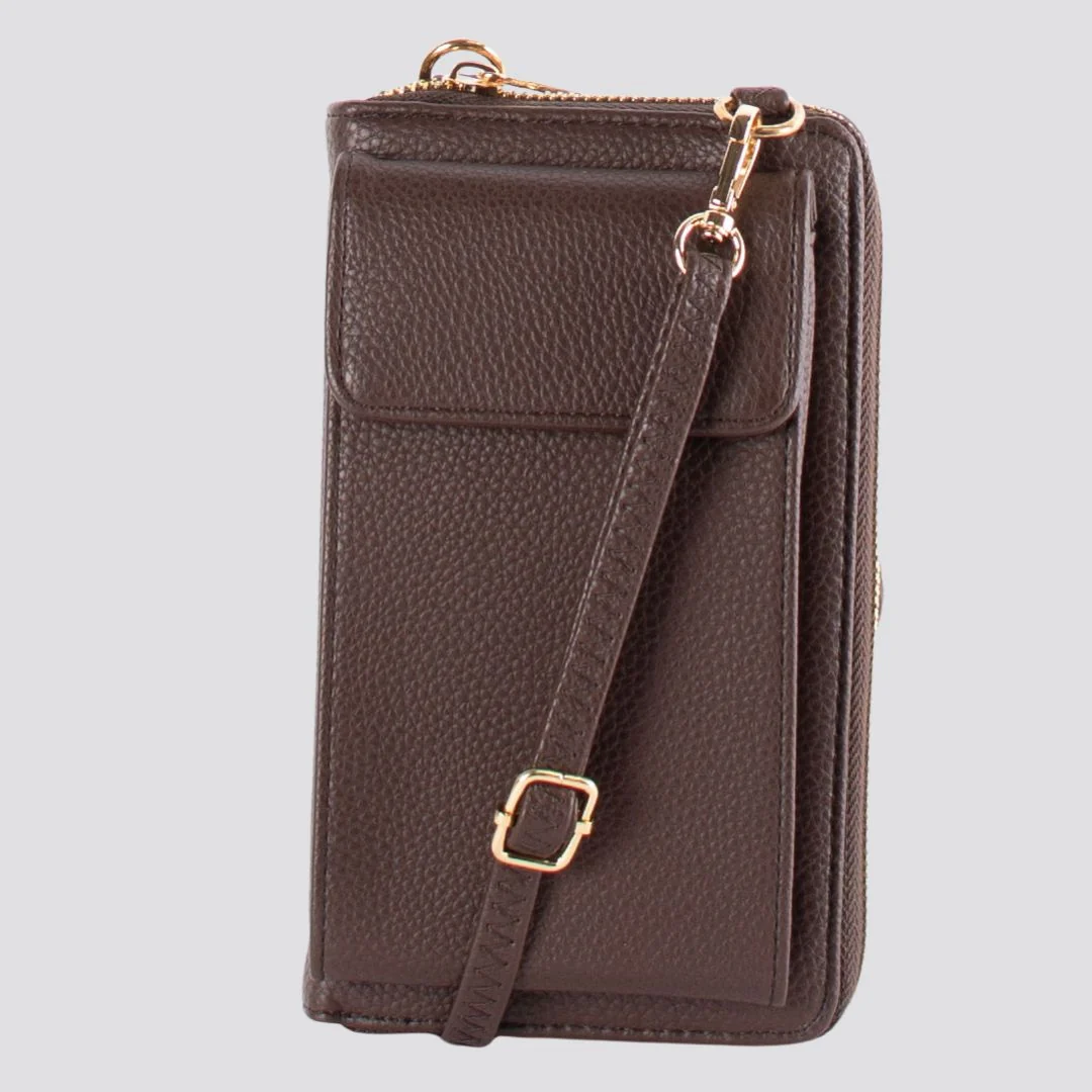 Rachel Phone Crossbody Bag | Dark Brown
