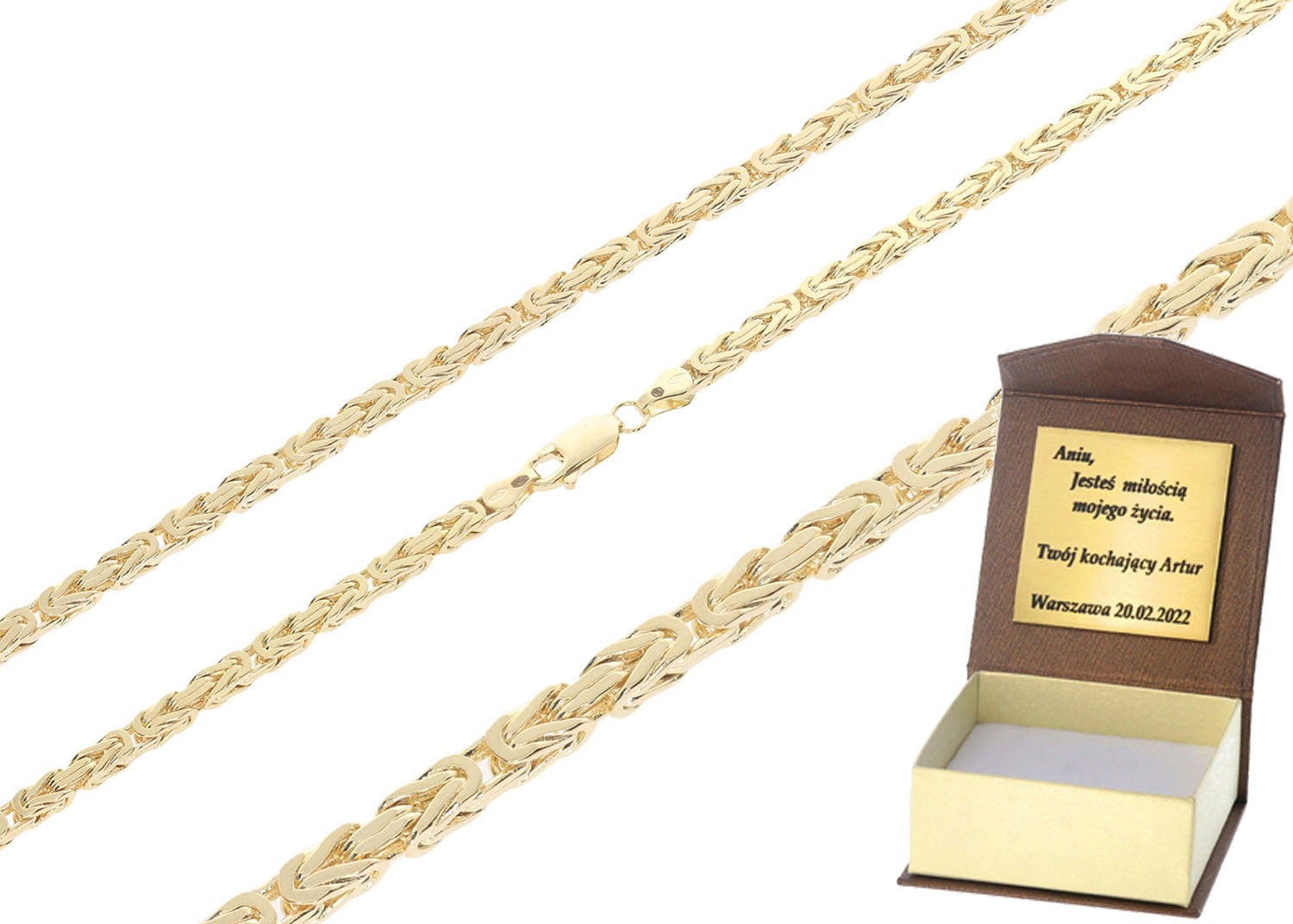 Złoty łańcuszek pełny królewski Próby 585