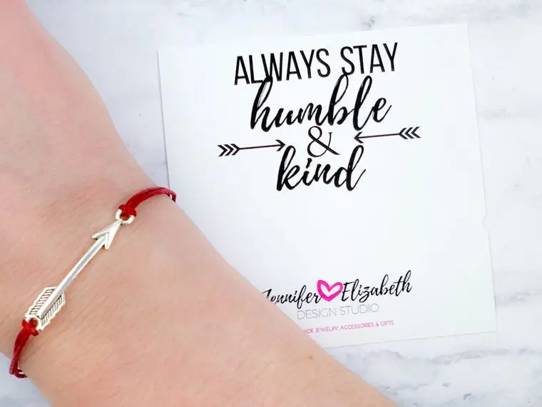 Humble and Kind Inspirational Carded Sliding Knot Bracelet